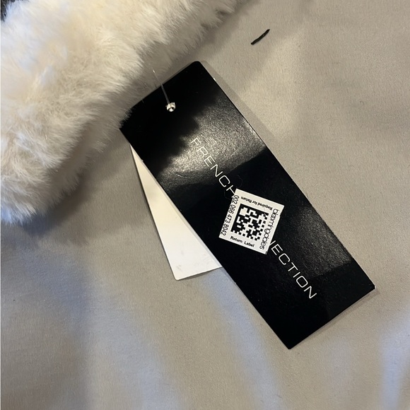 French Connection Black and Cream Teddy Jacket - Picture 5 of 7